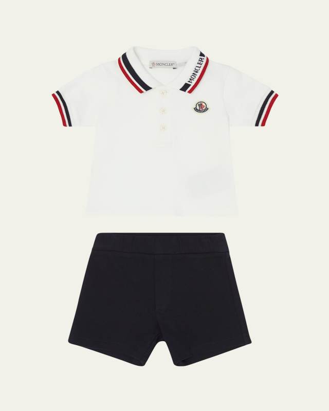 Boy's Short-Sleeve Polo Shirt and Shorts Set, Size 6M-3